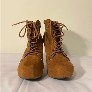 Brown Platform Ankle Boot